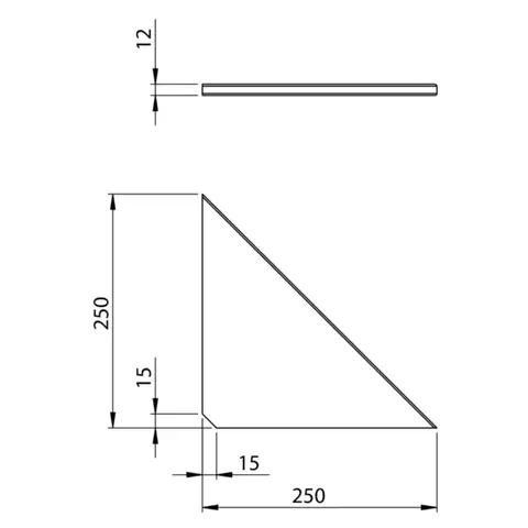 SAPHO ABELINE rohová polička rockstone 250x250, concrete AE250-4033