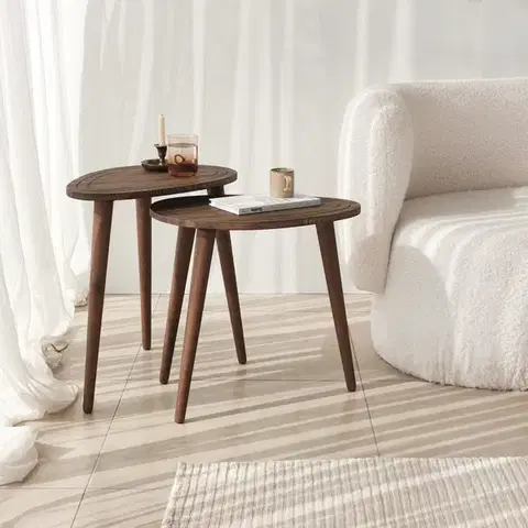 Sada odkládacích stolků (2 kusy) Sweet Set - Walnut