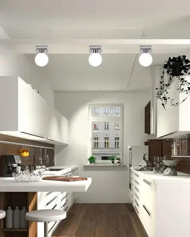 Stropní lampa s bílým kulovým stínidlem Oden