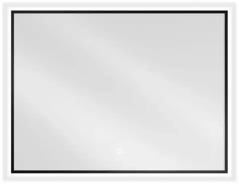 MEXEN Erma zrcadlo s osvětlením 80 x 60, LED 6000K, černý rám  9814-080-060-611-70