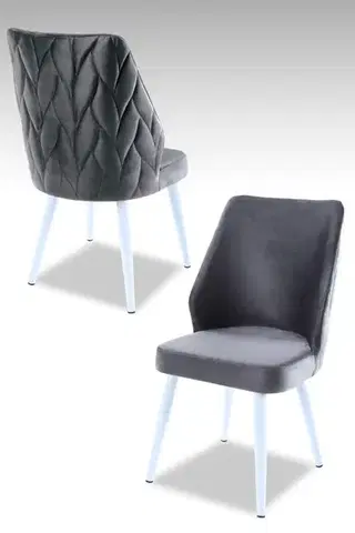 Sada židlí (4 kusy) Pufi - Grey, White