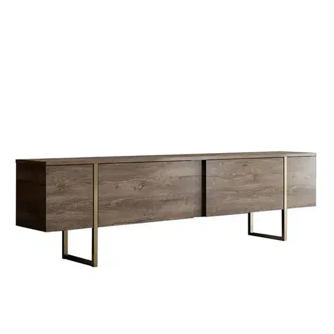 Televizní stolek Luxe Walnut and Gold