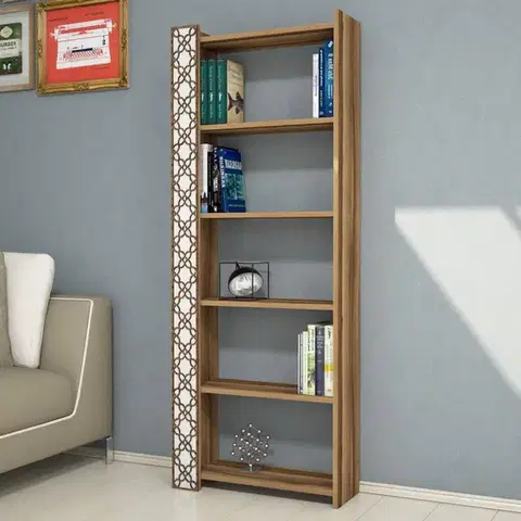 Knihovna City - Walnut, White