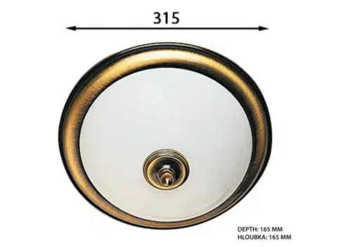 SAPHO GLOSTER stropní svítidlo,  ø 315,  2xE14, 40W, IP21, bronz AU514