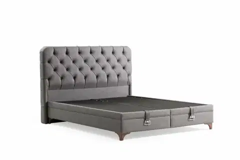 Rám dvoulůžkové postele s čelem Samira 140 x 200 - Grey