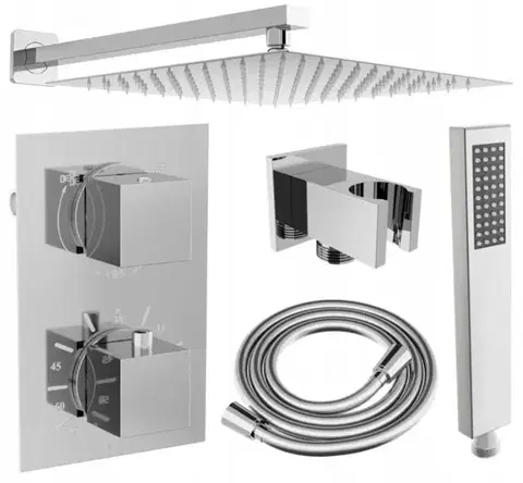 MEXEN/S Cube DR02 podomítkový sprchový SET + slim sprcha 25, chrom 77502DR0225-00
