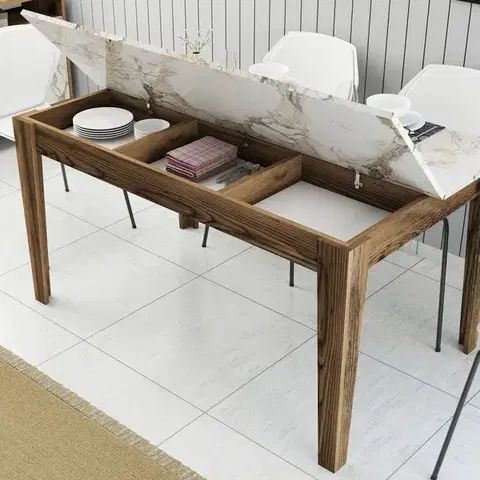 Jídelní stůl Milan 515 - Walnut, White