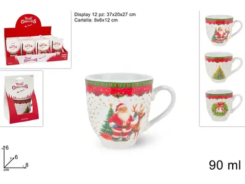 PROHOME - Hrnek vánoční 90ml porcelán různé motivy