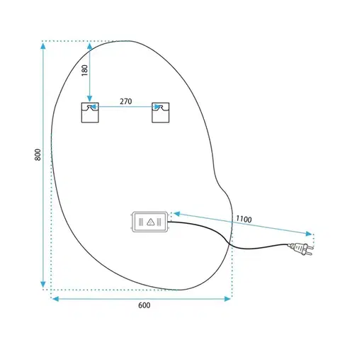 REA Zrcadlo LED 80x60cm CLOUD C HOM-05504