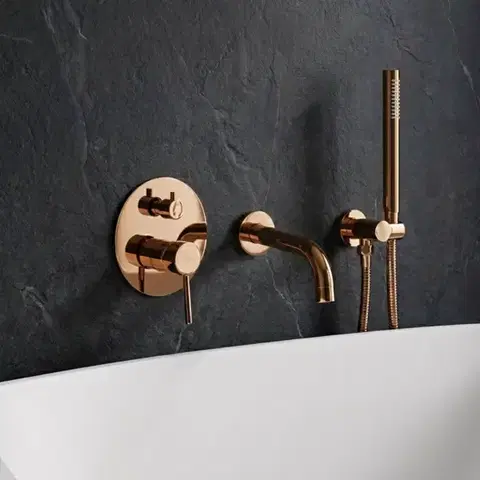 REA Podomítková vanová baterie LUNGO Copper + BOX REA-B7996