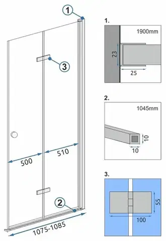 REA Modul sprchového koutu FOLD N2 110 REA-K7438