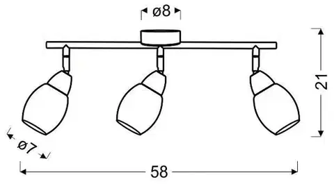 LED stropní lampa SMD 58cm RICO CHROM
