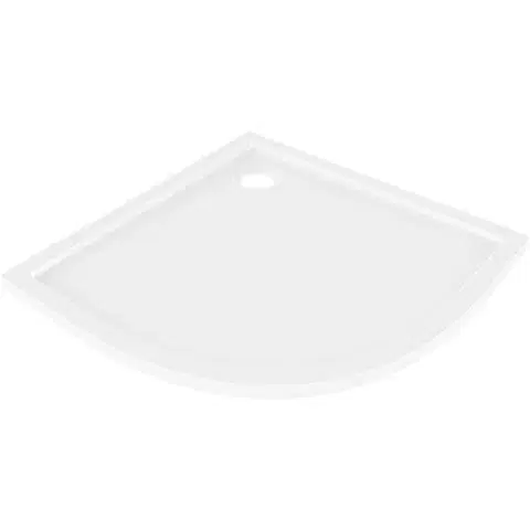 MEXEN Flow Sprchová vanička čtvrtkruh slim 80 x 80, bílá lesk 46Q108080