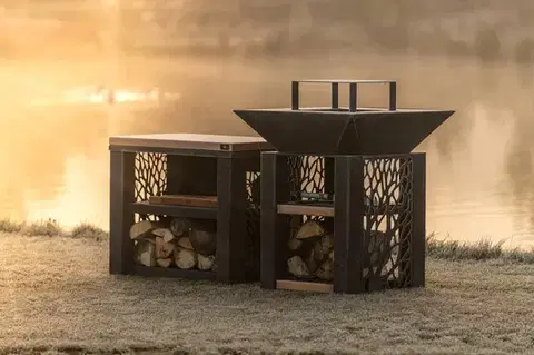 Set grilovací ohniště + servírovací stůl Master