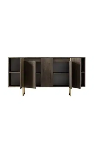 Konzolový stolek Luxe - Walnut, Gold