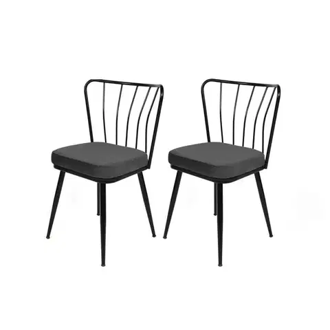 Sada jídelních židlí Yildiz Anthracite Black, 2 ks, 2 ks