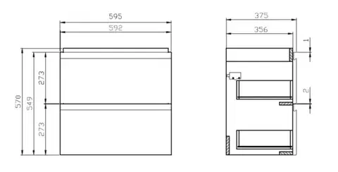 CERSANIT SET 981 MODUO SLIM 60 BÍLÁ DSM (SKŘÍŇKA + UMYVADLO) S801-227-DSM