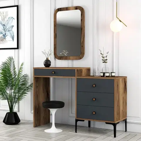 Toaletní stolek Lizbon 543 - Walnut, Anthracite