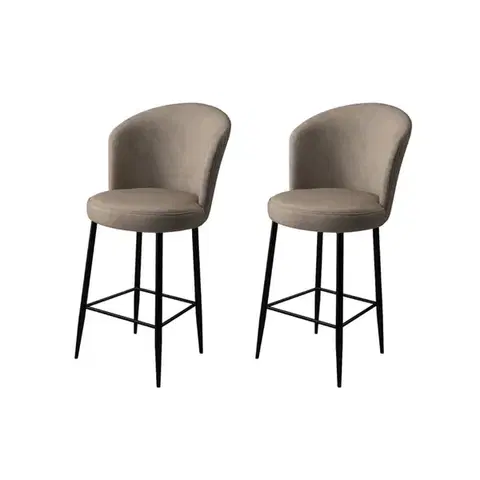 Bar Stool Set (2 Pieces) Alte - Cappuccino, Black