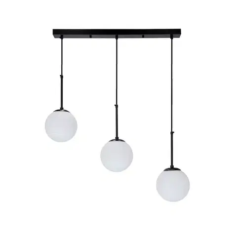 Závěsná lampa Pompei černá 3X40W E27 bílé stínidlo