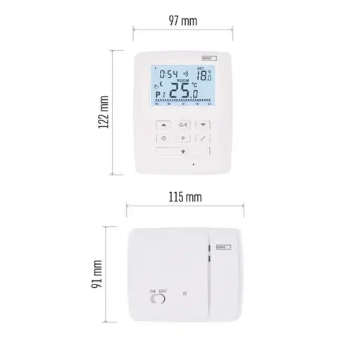 EMOS Pokojový termostat a 2x přijímač s komunikací OpenTherm, bezdrátový P5611OT.2R