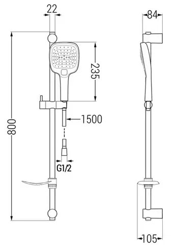 MEXEN/S DF17 posuvný sprchový set, chrom 785174582-00