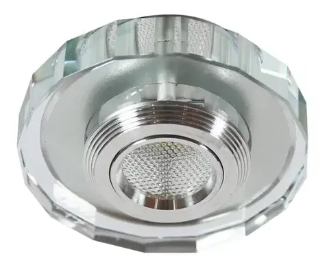 Stropní svítidlo SS-37 Al/Tr 3W LED Cob 230V Stropní svítidlo Plné polygonální průhledné sklo