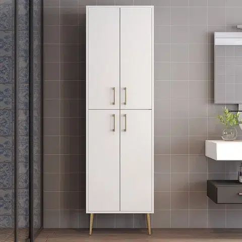 Víceúčelová skříňka Berlin A - White, Gold