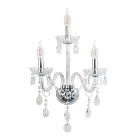Nástěnná lampa Cristallo chrom 3x40W E14 transparentní