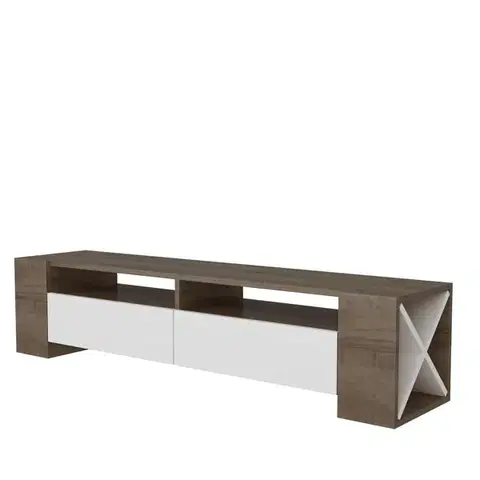 TV stolek Sosruko - Walnut, White