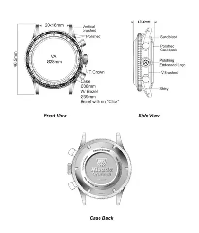 Nivada Grenchen Chronoking Mecaquartz - Inter. Bezel - Bracelet Flat Link