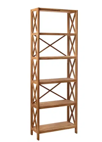 Estila Regál Lixi, masivní dub, 5 polic, 198 cm