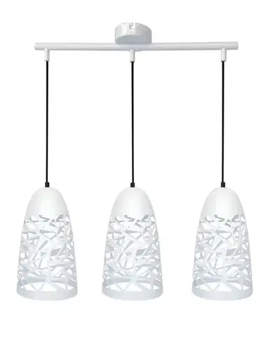 Závěsná lampa bílá 3xE27 59cm SABRIN