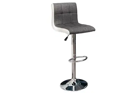 Estila Designová barová židle Modena 90-115cm šedě-bílá