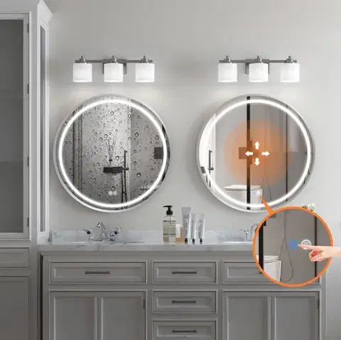 REA Zrcadlo LED 90cm MMJ BRUSH SILVER HOM-06550
