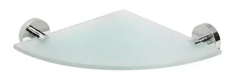 SAPHO X-ROUND E skleněná polička rohová 235x255, chrom XR603