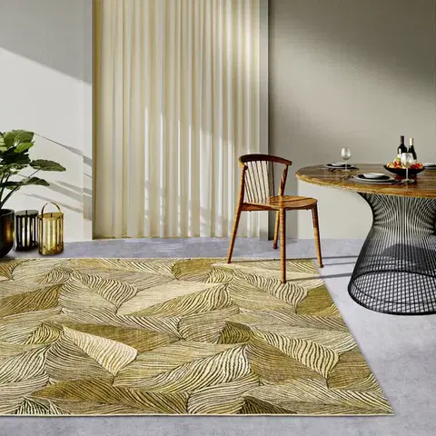 Villeroy & Boch, Kusový koberec Villeroy & Boch 106059 Gold, Black – na ven i na doma, 120x180, žlutá, chodba / předsíň