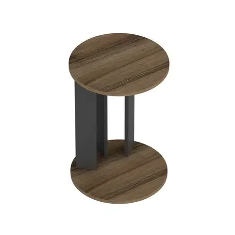 Odkládací stolek / Příruční stolek Ema - Walnut, Anthracite