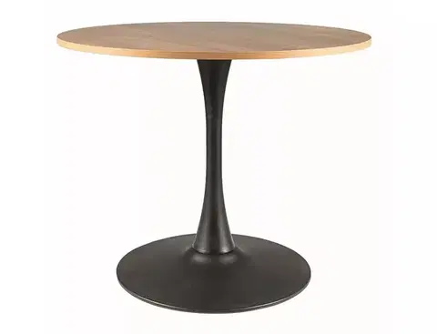 Signal Kulatý jídelní stůl Amadeo 90 cm dub přírodní/černý