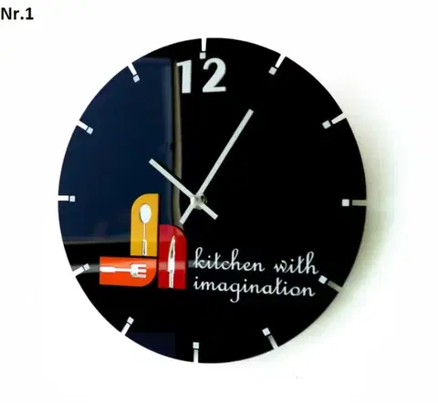 Kuchyňské nástěnné hodiny s tichým chodem oranžová