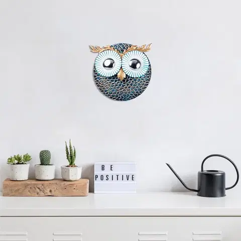 Dekorativní kovový doplněk na zeď Owl 3 - Silver