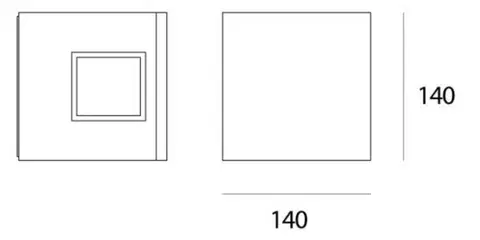 Artemide venkovní nástěnné svítidlo Effetto 14 Square 11 W 220-240 V 3000K 4 úzké paprsky rez