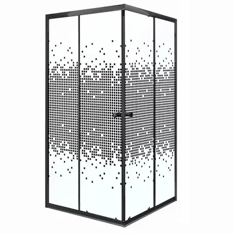 KERRA Sprchový kout Černý Pixel SQ 80 (bez vaničky) 5907548118301