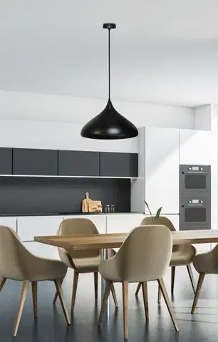 Závěsná lampa černá 42cm Viborg Ledea