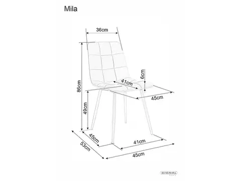 Jídelní židle MILA VELVET černá Signal