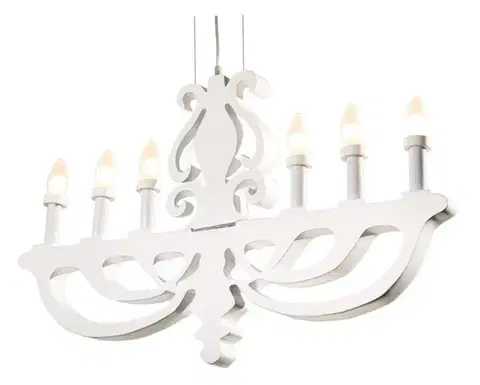 Závěsná lampa bílá 6xE14 Damar