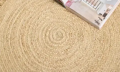 Diamond Carpets India, Ručně vázaný kusový koberec Jula J 34 Natural kruh, 120x120 (průměr) kruh, béžová, chodba / předsíň