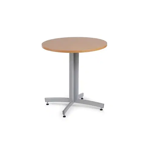 Kulatý stůl SANNA, Ø700x720 mm, stříbrná/buk