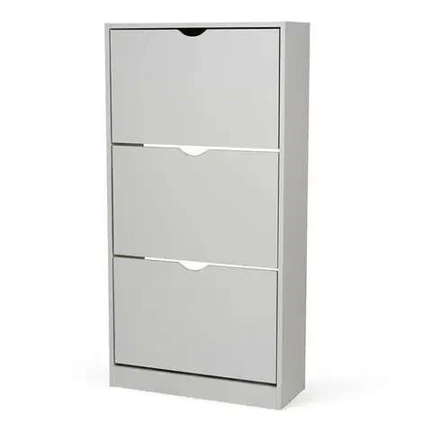 Výklopný botník POINT Slim 3, světle šedá