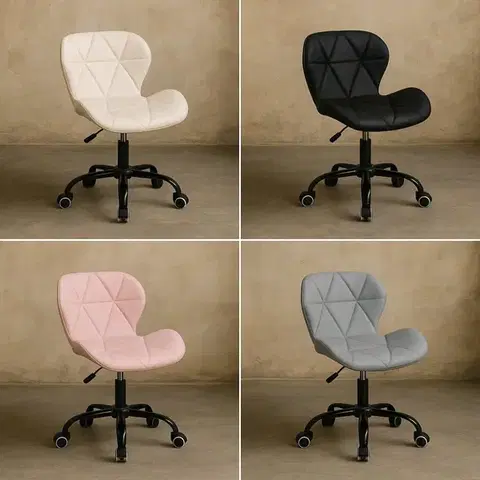 Ergonomická kancelářská otočná židle - ekokůže Bílá